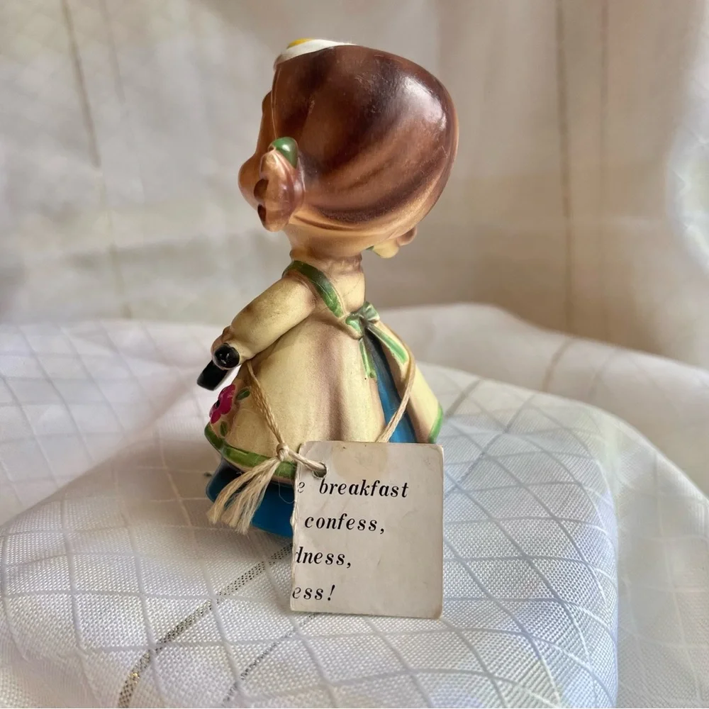 VTG Josef Originals Wee Folks Fried Egg Girl Figurine 1960’s. Repaired.